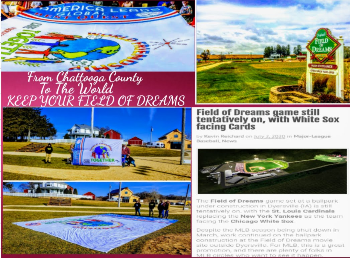 A poster that says from challenge county to the world keep your field of dreams