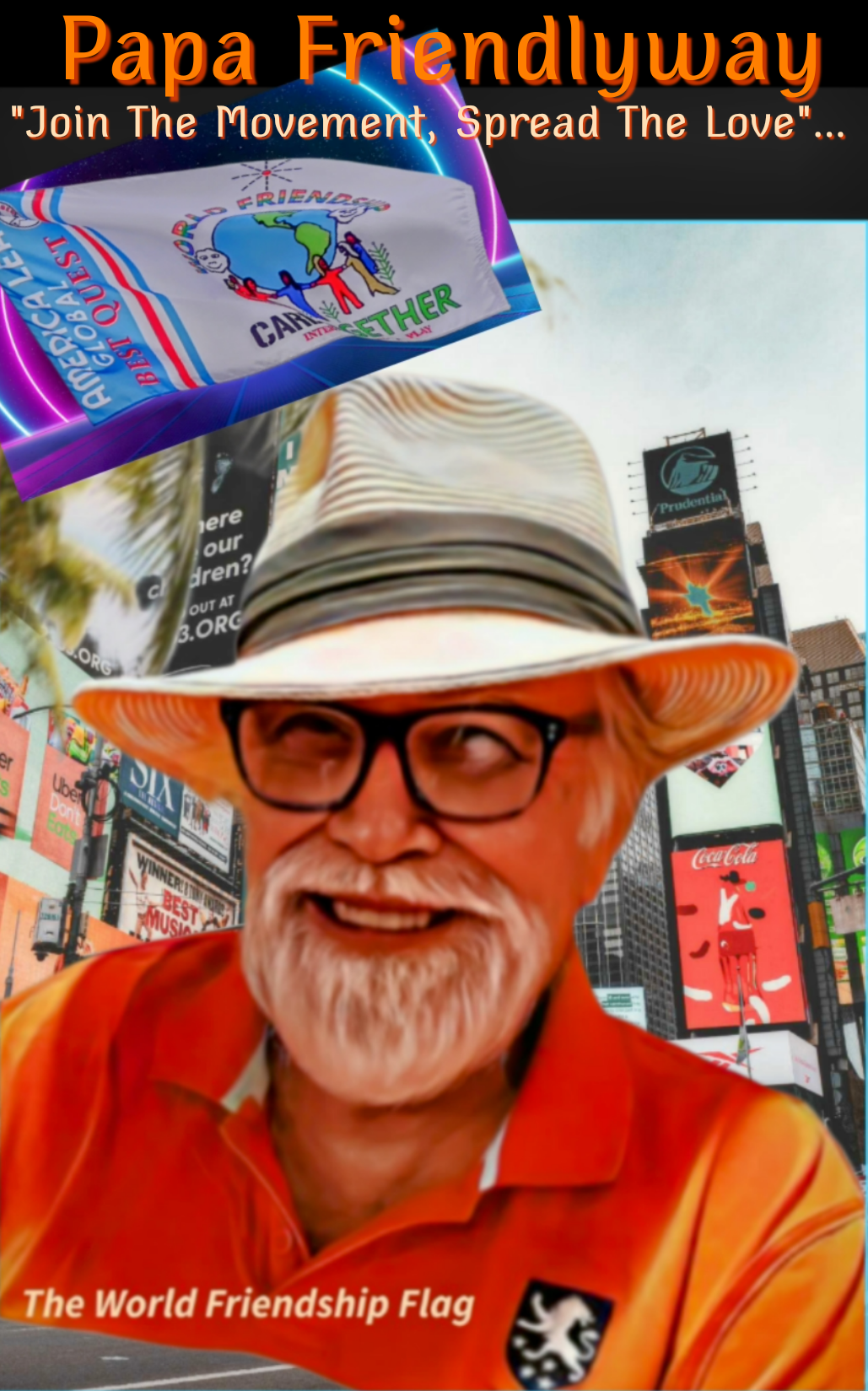 A man wearing a hat and glasses is on the cover of papa friendlyway