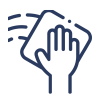 An icon of a hand holding a piece of paper.