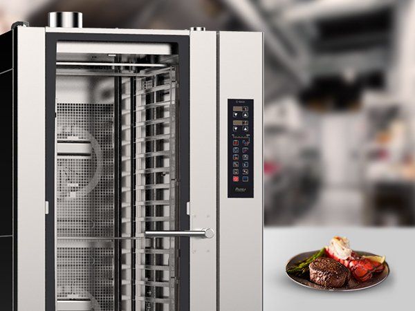 A plate of food is sitting on a table next to an oven.