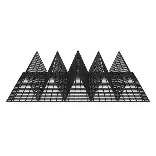 A black and white image of a pyramid with a white background