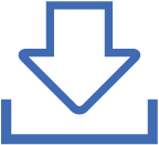 Blue downward arrow inside a box, indicating download.