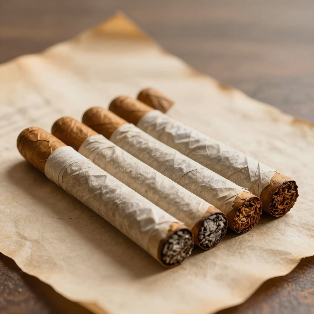 Mild and smooth cigar arrangement on parchment