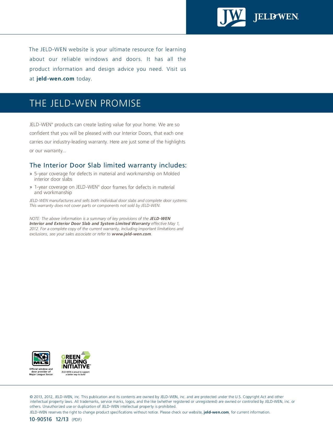 JELD-WEN document detailing the