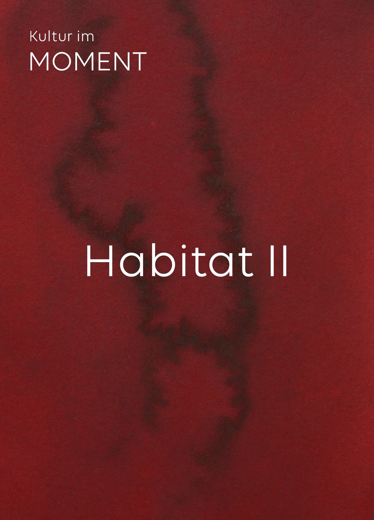 Ein roter Hintergrund mit den Worten Habitat II darauf