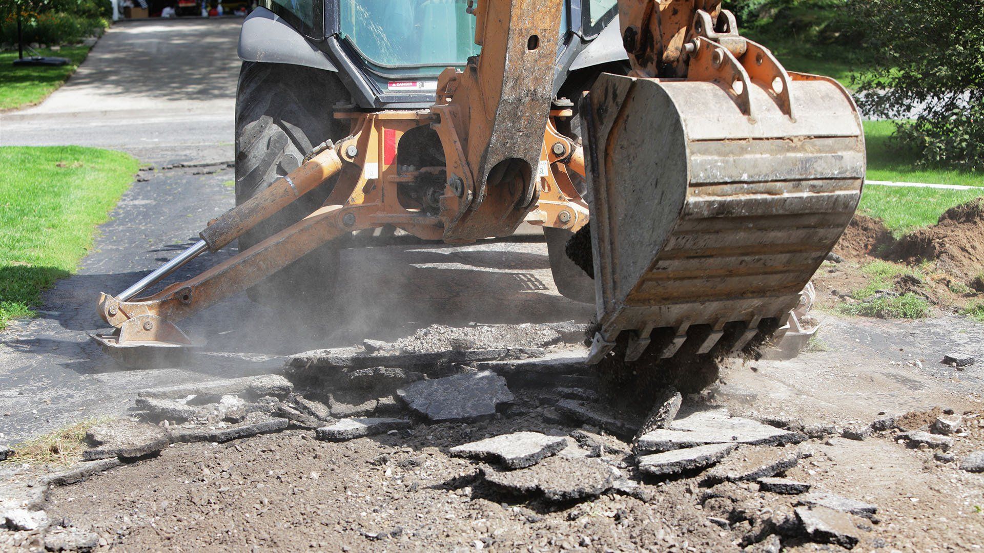 Demolishing Old Asphalt Surface — Redding, CA — Eagle Paving & Grading