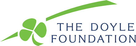 The Doyle Foundation logo with green clover and swoosh over blue text