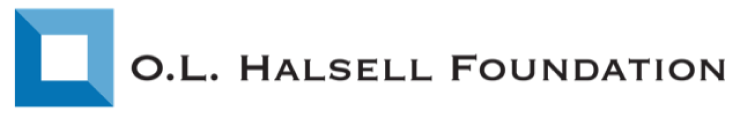 O.L. Halsell Foundation logo with blue square icon and black text on white background