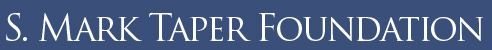 S. Mark Taper Foundation logo in white text on a blue background