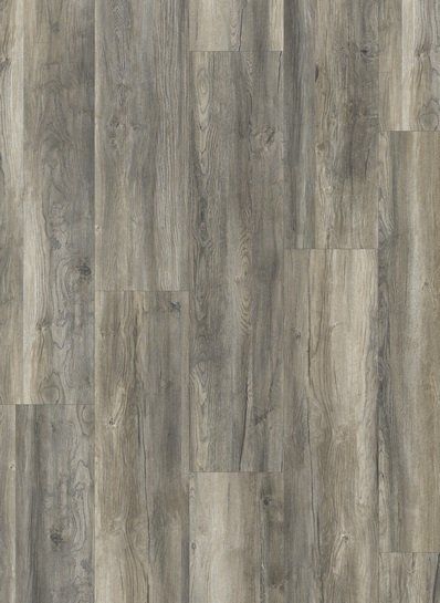 Grijze en beige vloer met houtlook, verticale planken en een zichtbare houtnerf.