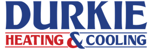 Home Page Durkie Heating & Cooling logo in blue and red text on a white background