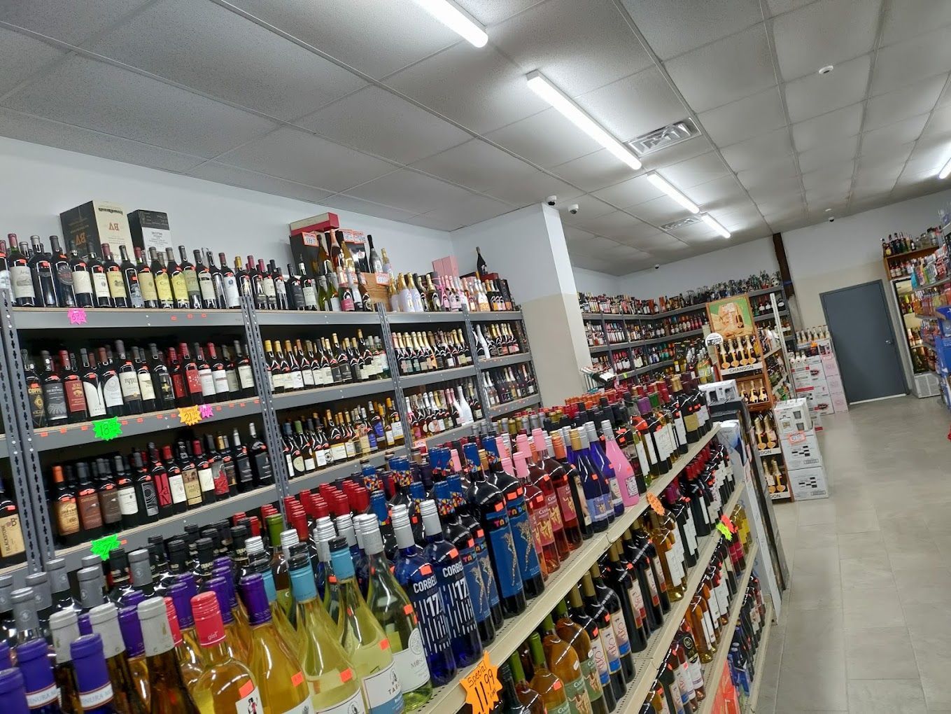 liquor store shelves