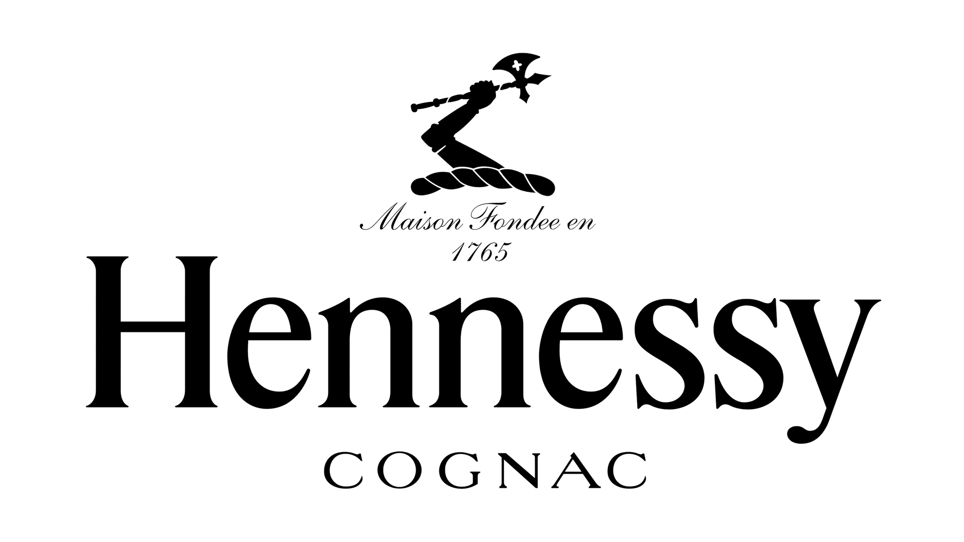 a black and white logo for hennessy cognac