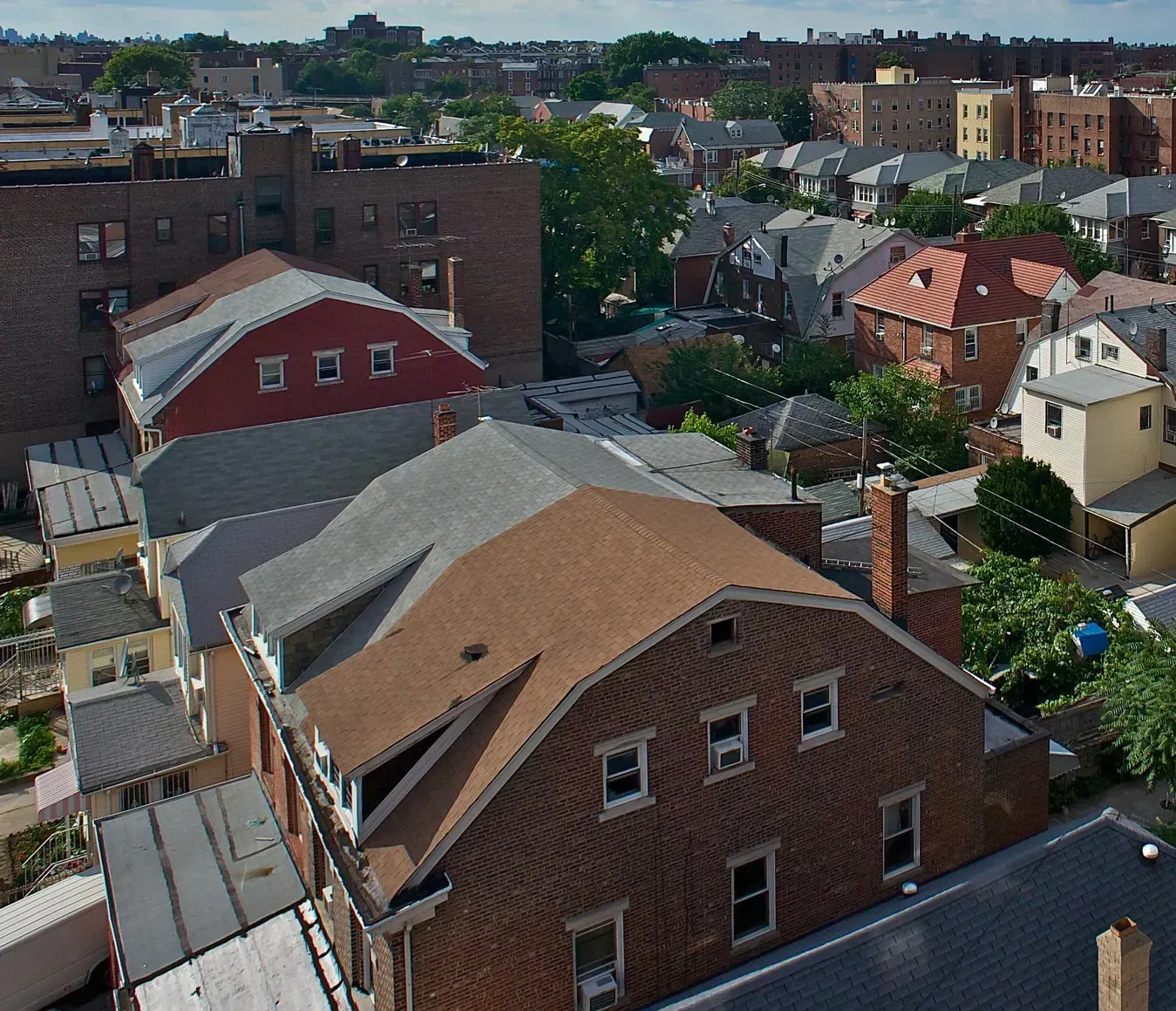 residential roofing areal view