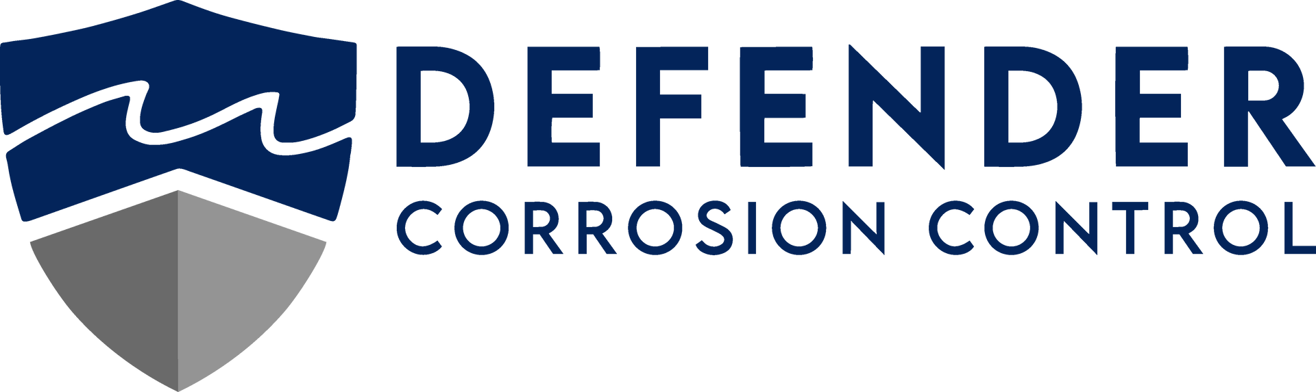 Defender Corrosion Control logo with blue shield and gray shield icon