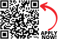 QR code with red arrow pointing to