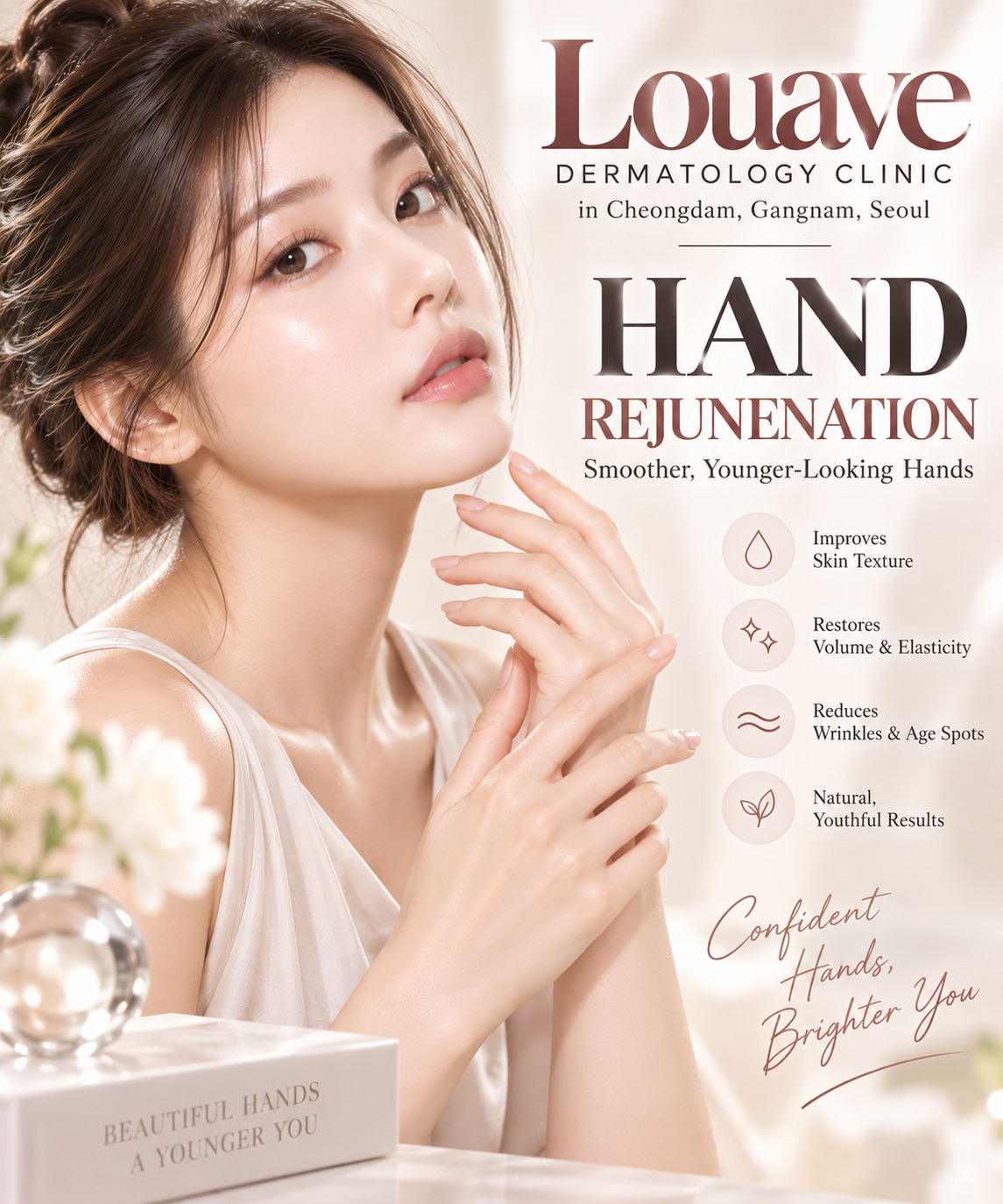 Hand rejuvenation and hand skin care at Louave Dermatology Clinic, Seoul