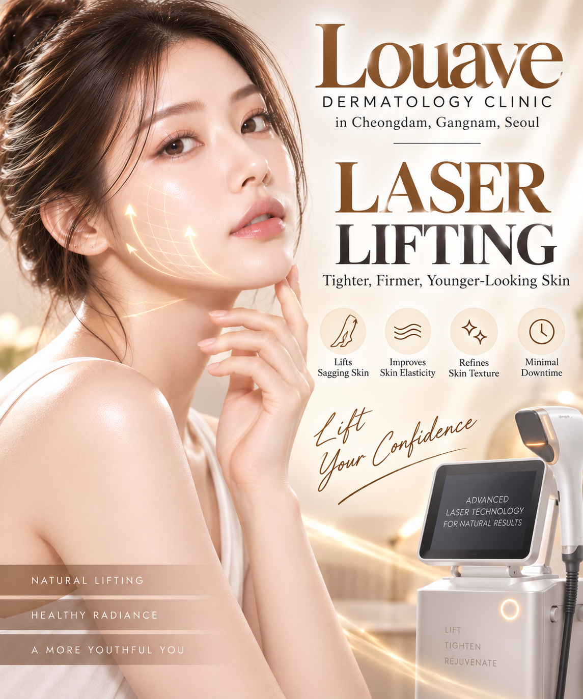 Lifting and tightening treatment at Louave Dermatology Clinic, Seoul
