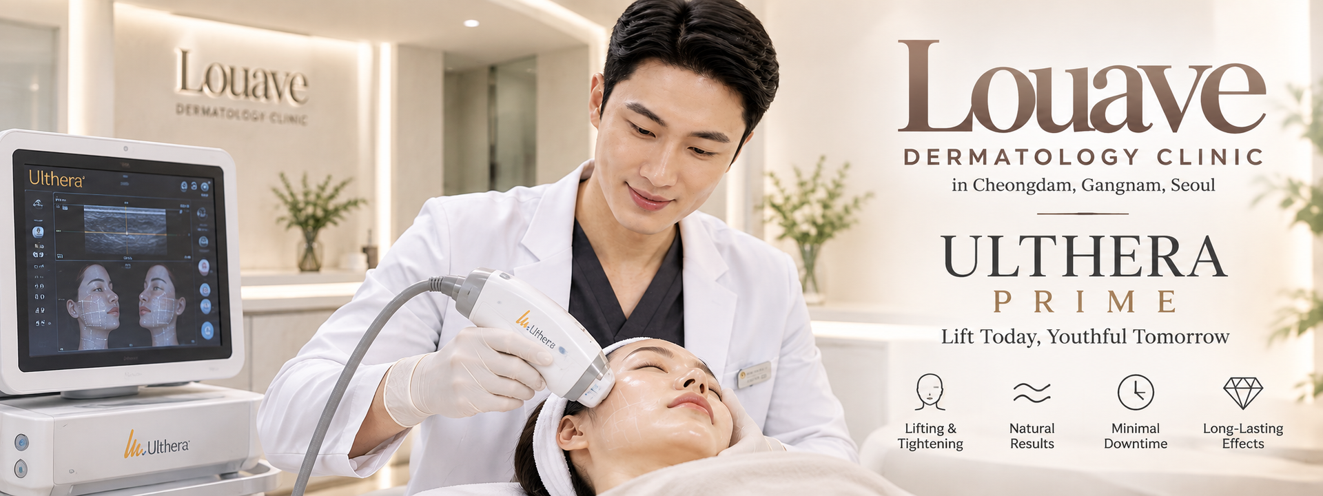 Ultherapy Prime lifting at Louave Dermatology Clinic in Cheongdam, Gangnam, Seoul
