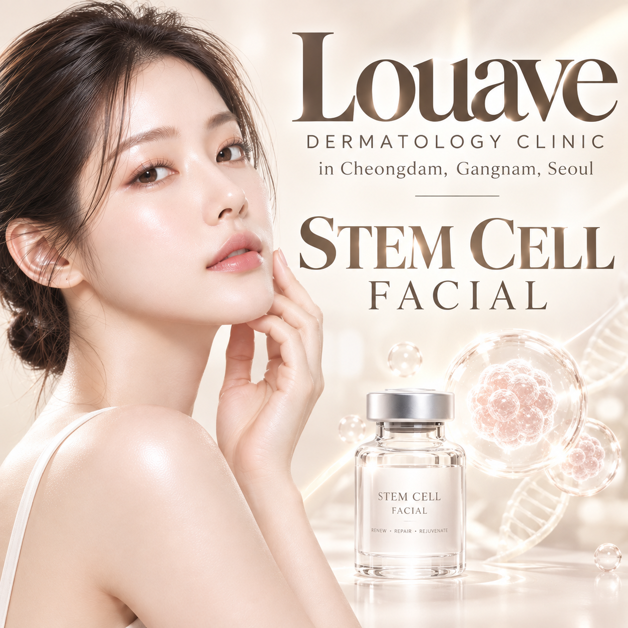 Stem cell facial at Louave Dermatology Clinic, Cheongdam, Seoul