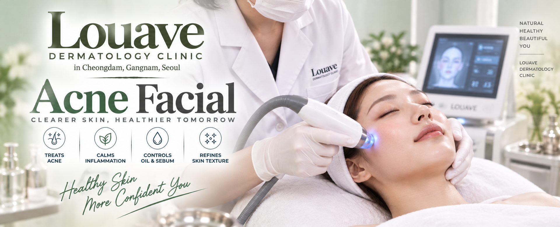 Adult acne and acne care at Louave Dermatology Clinic in Cheongdam, Gangnam, Seoul
