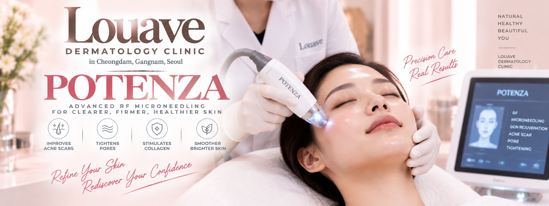 RF microneedling with Potenza at Louave Dermatology Clinic in Cheongdam, Gangnam, Seoul