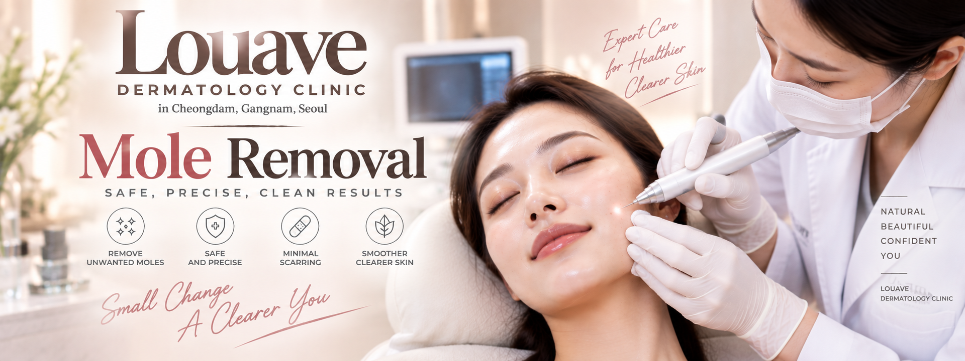 Blackheads removal and acne care at Louave Dermatology Clinic in Cheongdam, Gangnam, Seoul