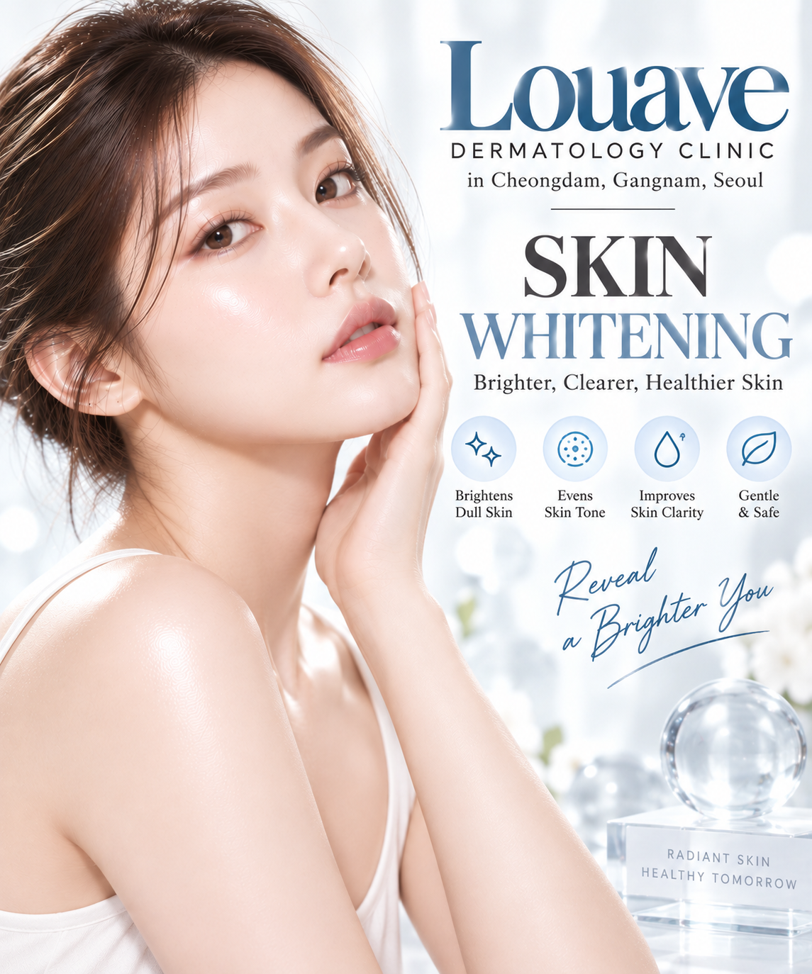 Clear, radiant glass skin care at Louave Dermatology Clinic, Cheongdam, Seoul