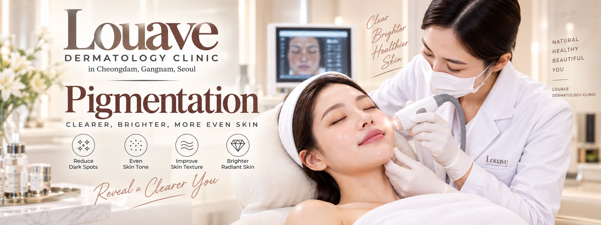 Post-inflammatory hyperpigmentation treatment at Louave Dermatology Clinic in Cheongdam, Gangnam, Seoul