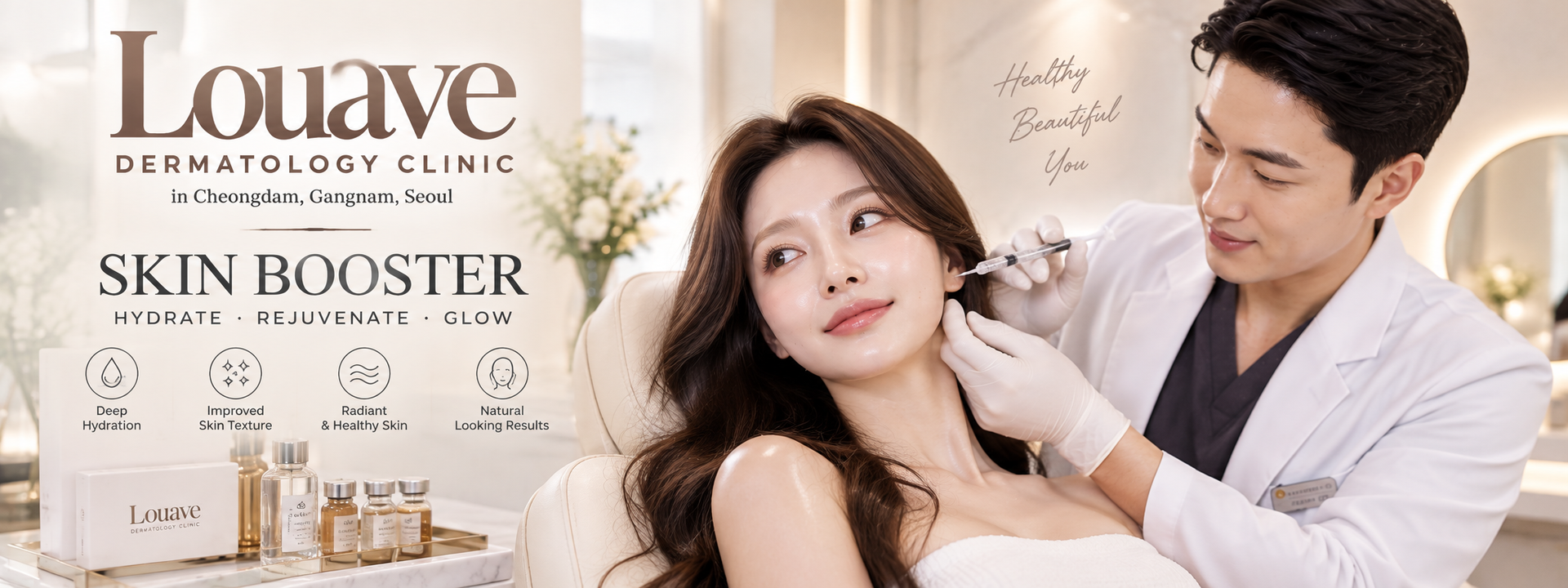 Skin boosters at Louave Dermatology Clinic in Cheongdam, Gangnam, Seoul