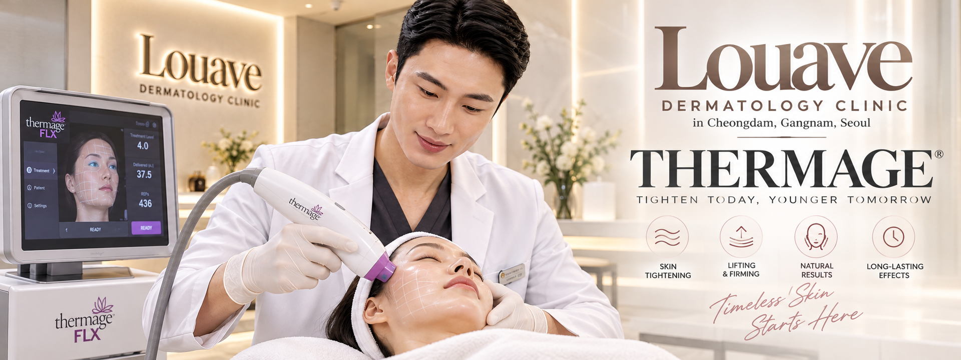 Thermage FLX lifting at Louave Dermatology Clinic in Cheongdam, Gangnam, Seoul