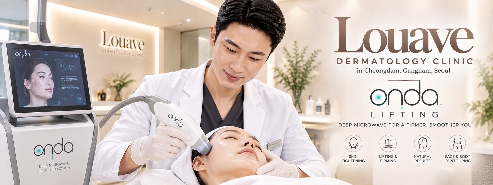 Onda body lifting at Louave Dermatology Clinic in Cheongdam, Gangnam, Seoul