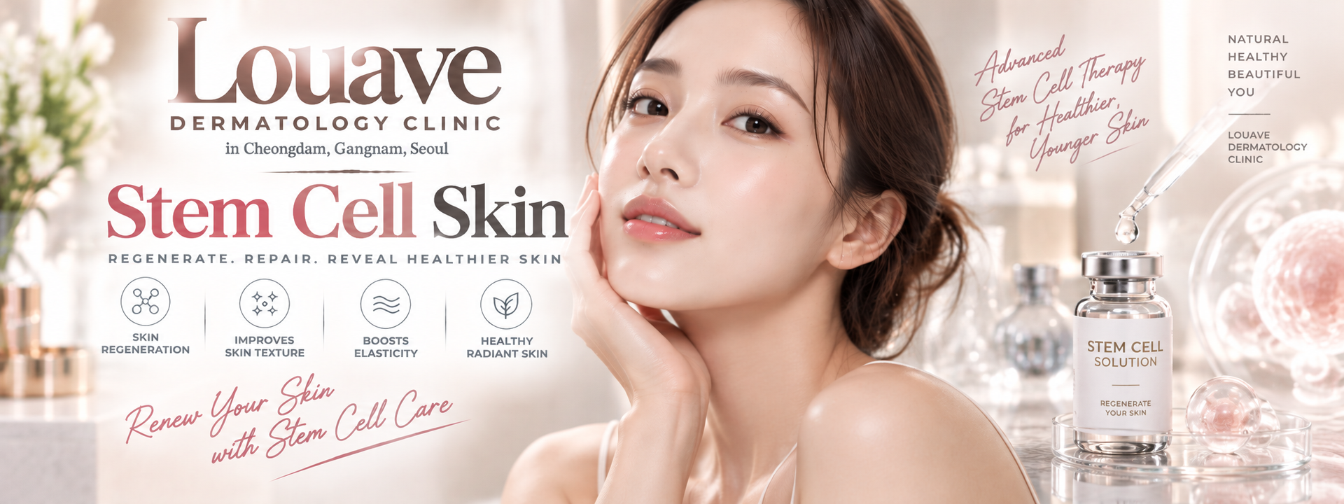 Stem cell skin care at Louave Dermatology Clinic in Cheongdam, Gangnam, Seoul