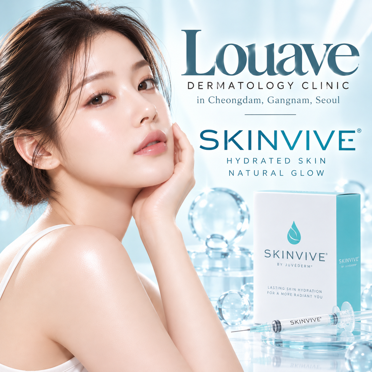 SkinVive glossy skin treatment at Louave Dermatology Clinic, Cheongdam, Seoul