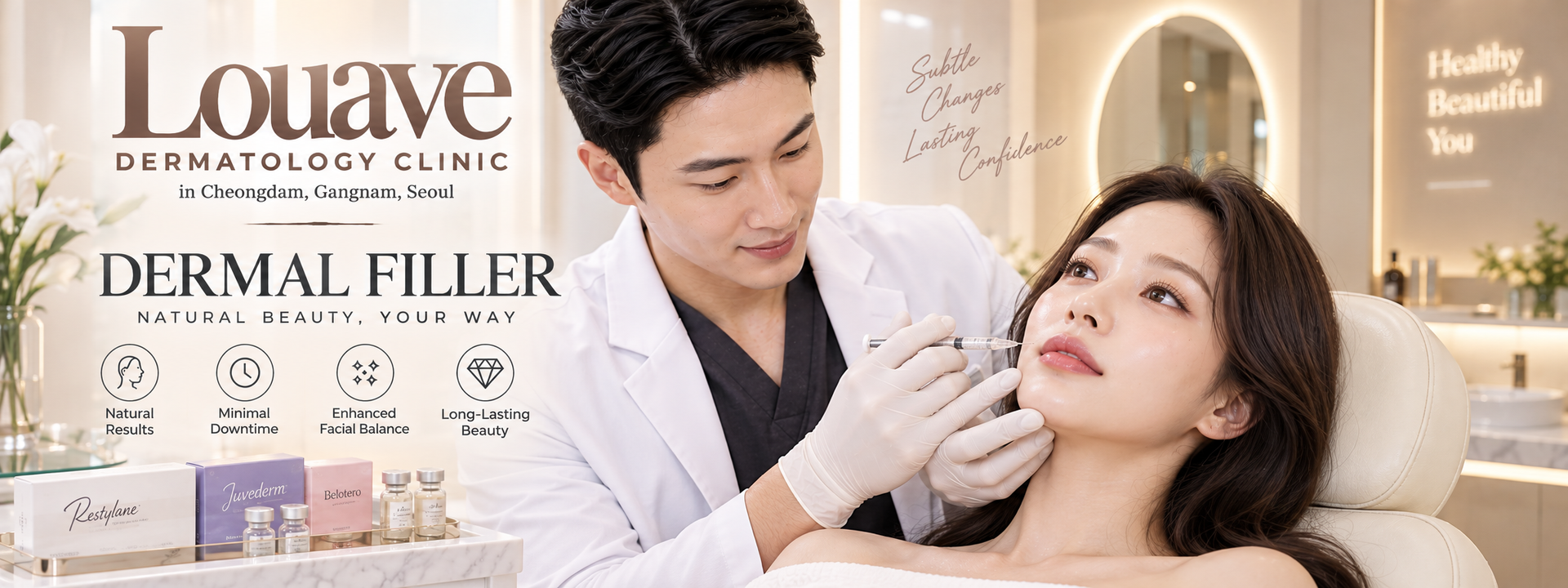 Juvederm with dermal filler at Louave Dermatology Clinic in Cheongdam, Gangnam, Seoul