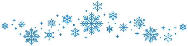 Blue snowflake border with scattered snowflakes on a white background Blue snowflake border with scattered snowflakes on a white background