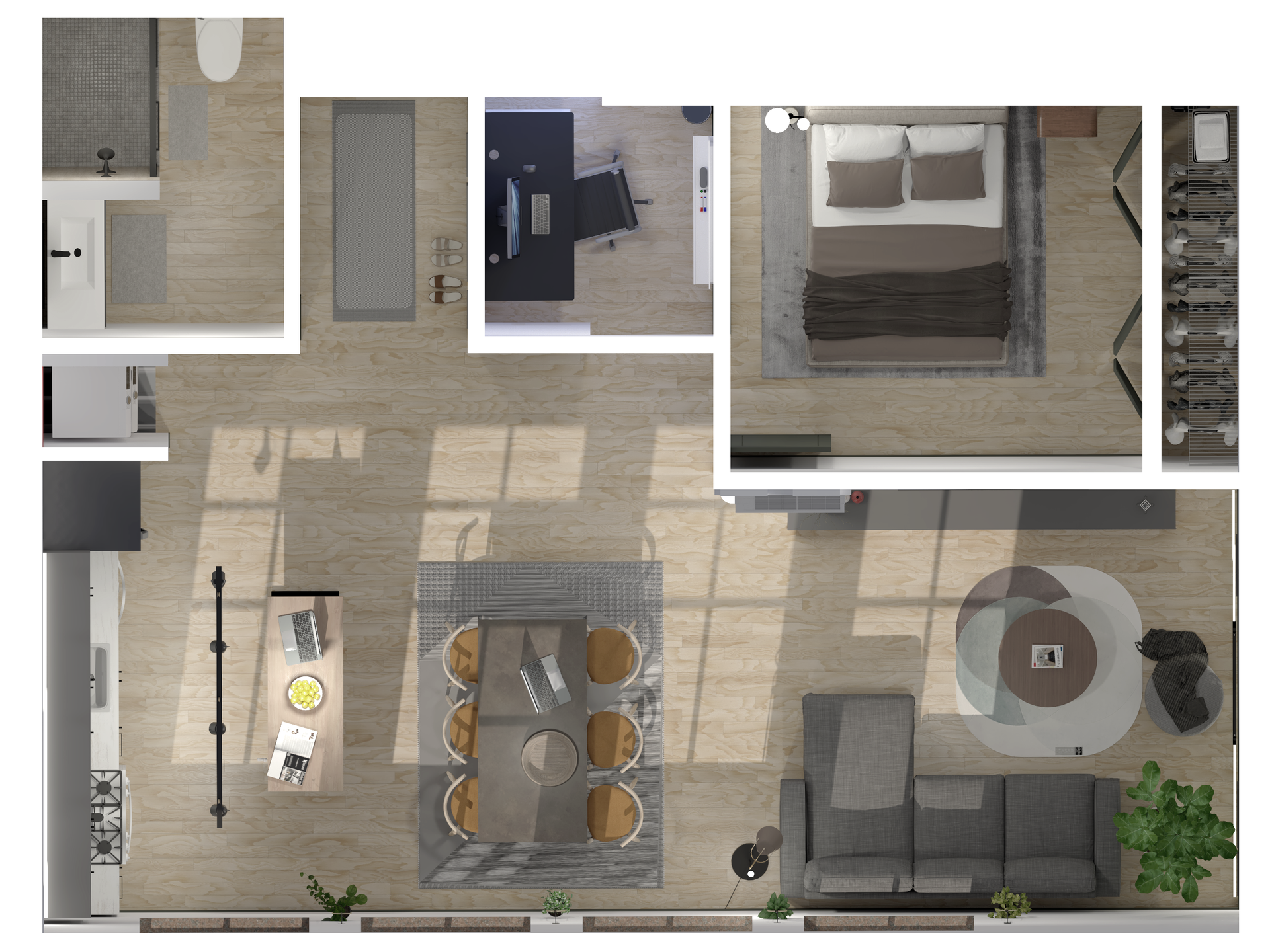 Rendering 01 - Full apartment