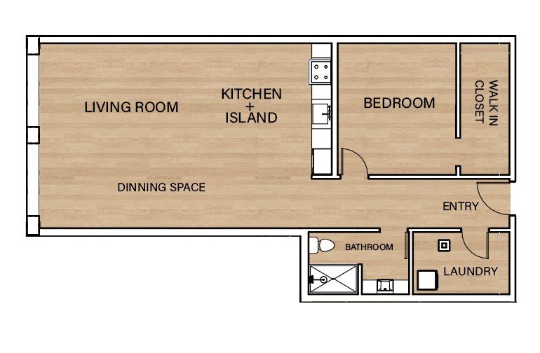 1 Bedroom Floor plan - Unit  123