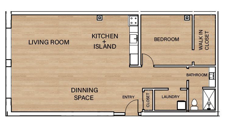 1 Bedroom Floor plan - Unit 124