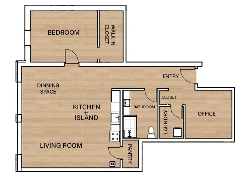 1 Bedroom Floor plan - Unit 128
