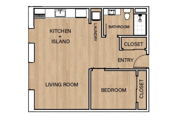1 Bedroom Floor plan - Unit 225