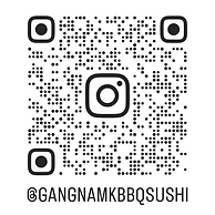 Instagram QR code for @GANGNAMKBBQSUSHI on a white background
