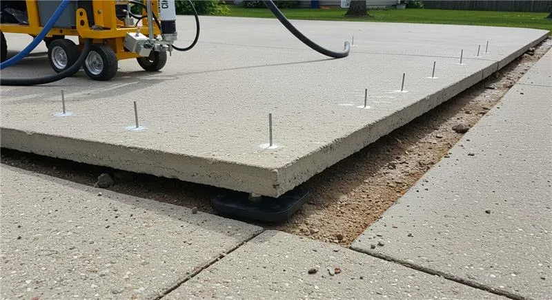 A concrete slab is being installed on a sidewalk A concrete slab is being installed on a sidewalk