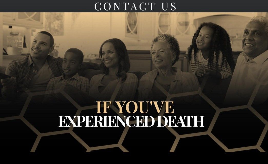Contact us banner with diverse people and the text “If you’ve experienced death”