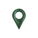 Green map pin icon with a circular center hole