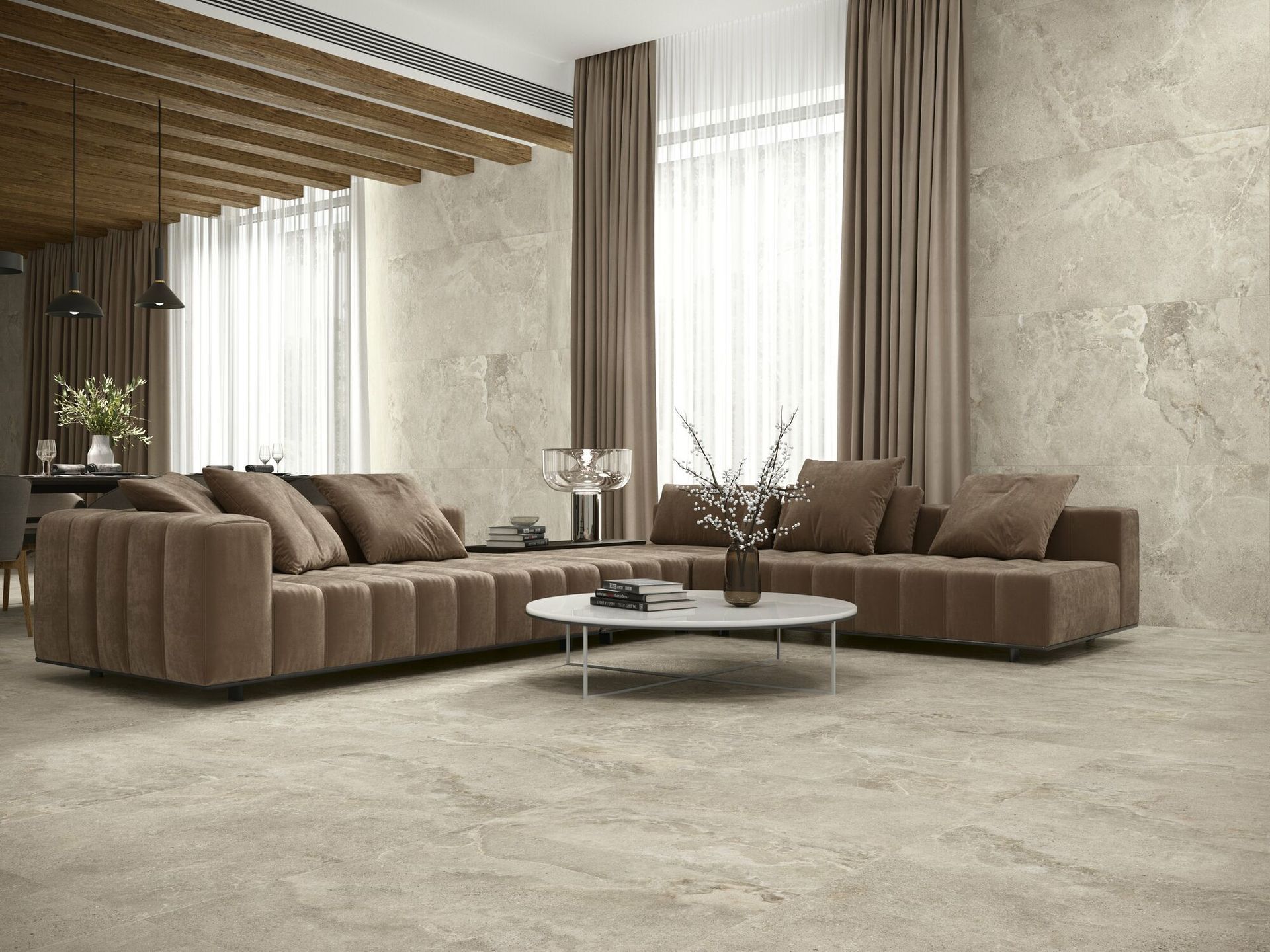 Dome Nut Ceramic Wall Tile in 900x300 and Dome Nut Porcelain Floor Tile in 600x600 available in County Durham.