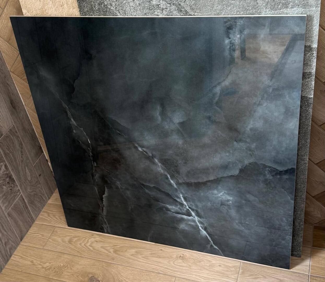 Gemstone Black Polished Porcelain Tile in 800x800 available in County Durham