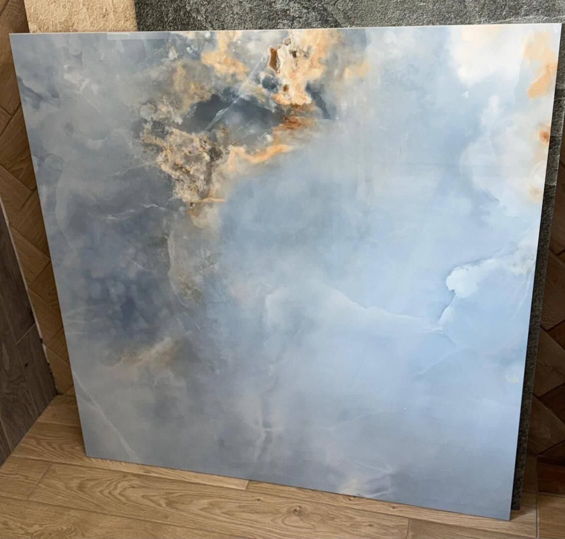 Gemstone Blue Polished Porcelain Tile in 800x800 available in County Durham