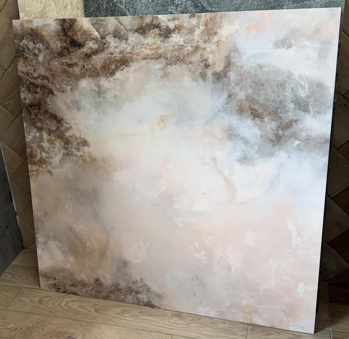 Gemstone Pink Polished (also in Matt) Porcelain Tile in 800x800 available in County Durham