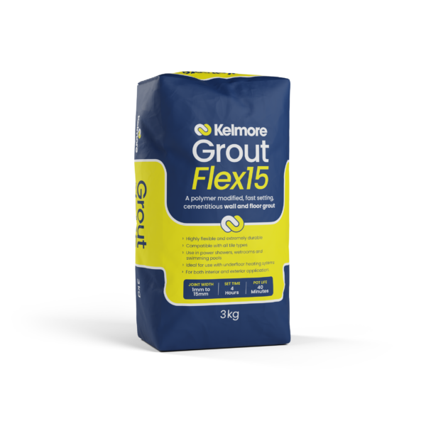 Kelmore Flex15 Grout comes in 17 colours in 3kg bags available in County Durham